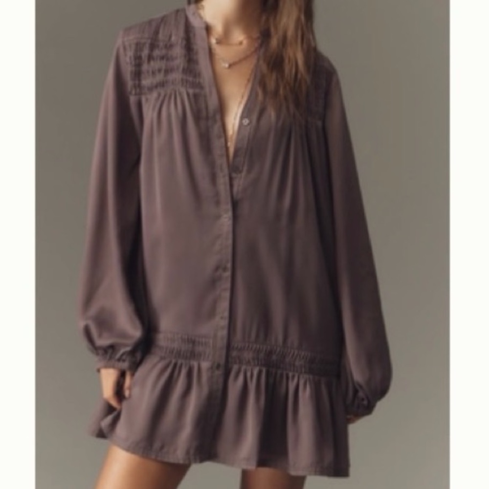 Pilcro Shark Gray V-Neck Dress